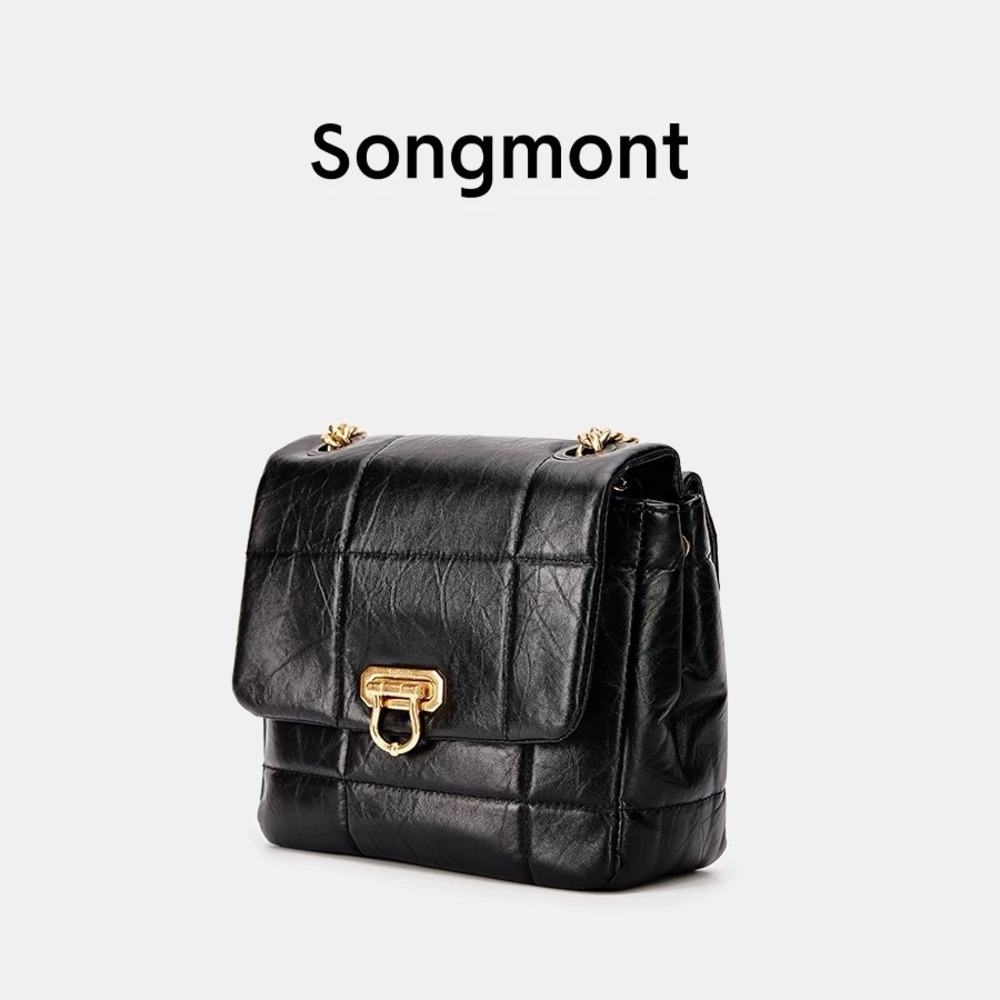 Songmont Black Leather Women's Bag